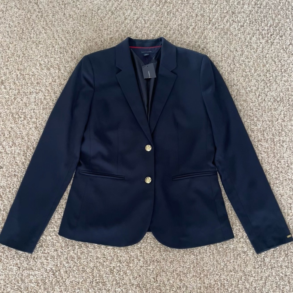 RARE Tommy Hilfiger Limited Edition Navy Blazer | Gold Buttons & Red Collar - Picture 2 of 16